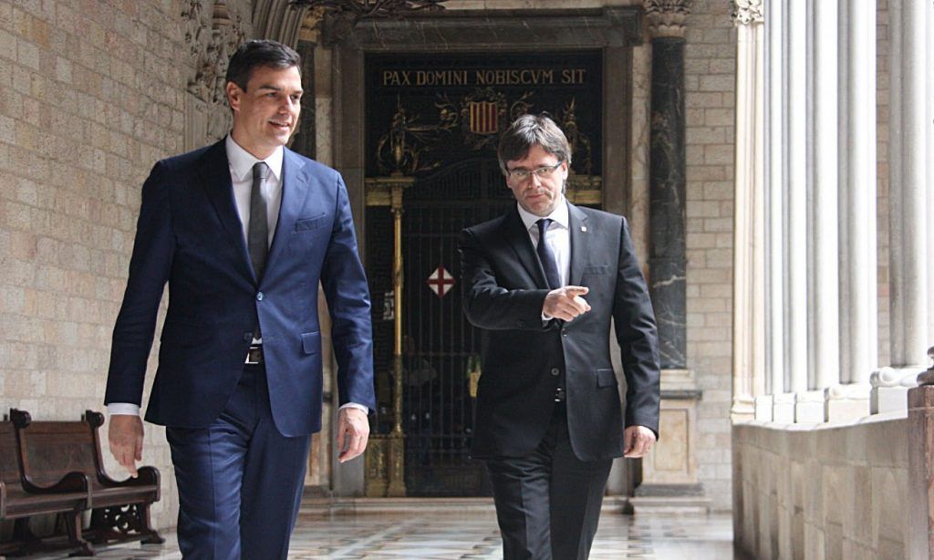 Puigdemont con Sánchez en una imagen de archivo. sanchismo
