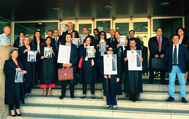 Protesta de jueces contra el Poder Judicial.
