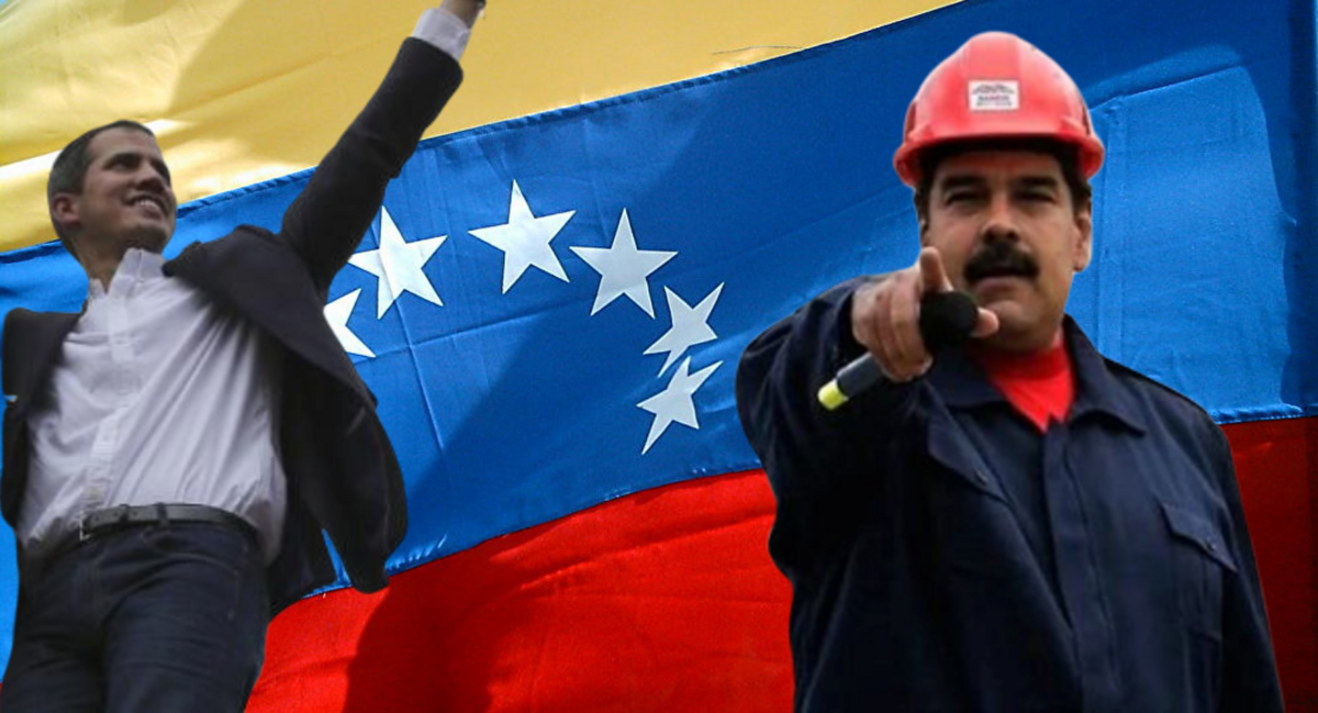 Nicolás Maduro y el líder opositor Guaidó.