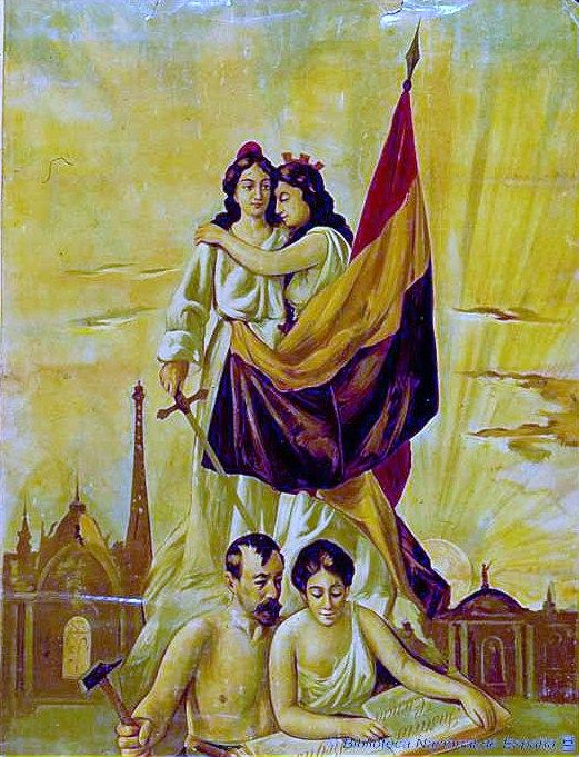 Alegoría-República_española_y_francesa