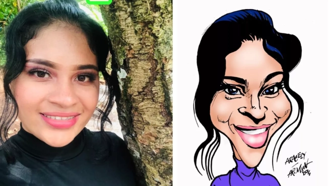 A la izquierda caricatura de Aracelly, realizada por el caricaturista salvadoreño Atilio Munguía. Foto/ Cortesía. A la izquierda caricatura de Aracelly, realizada por el caricaturista salvadoreño Atilio Munguía. Foto/ Cortesía.