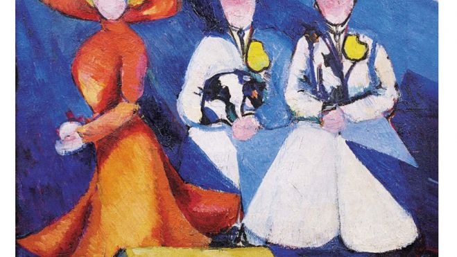 Alexandra Exter (1882-1949), Tres figuras femeninas , 1909-10. Óleo sobre lienzo. 63 x 60 cm. Museo Nacional de Arte de Ucrania