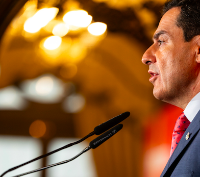 Moreno Bonilla, durante su intervención en el acto del Grupo Joly.