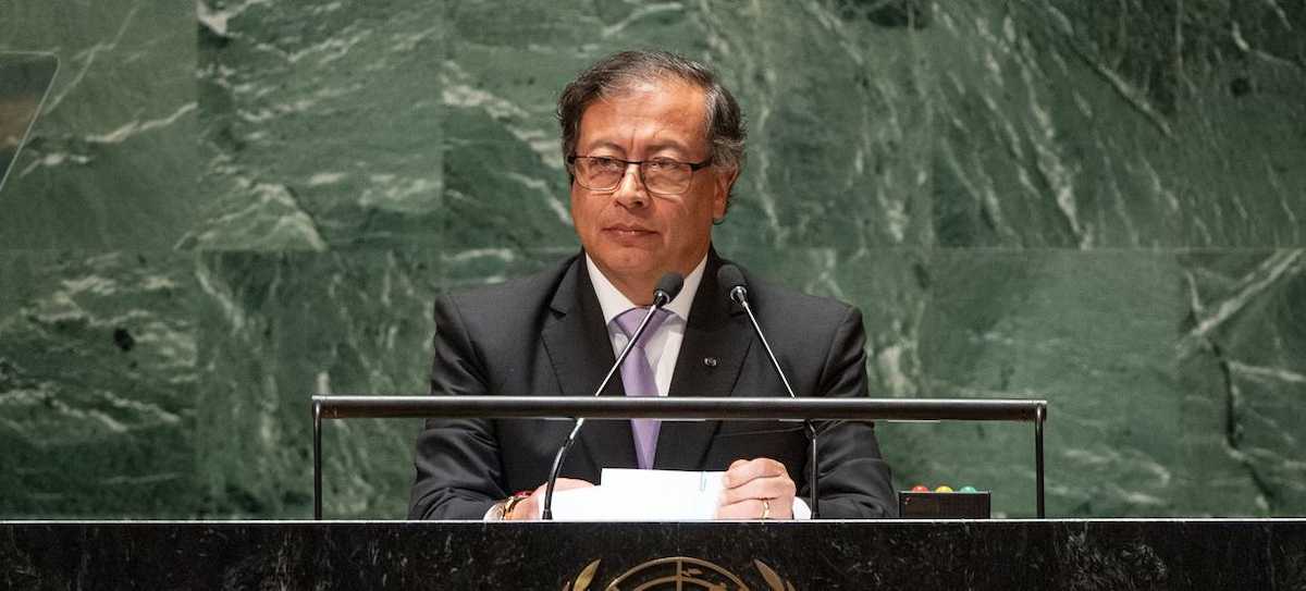 El presidente de Colombia, Gustavo Petro Urrego, interviene en el debate general de la 78ª sesión de la Asamblea General. | Foto: ONU/Cia Pak