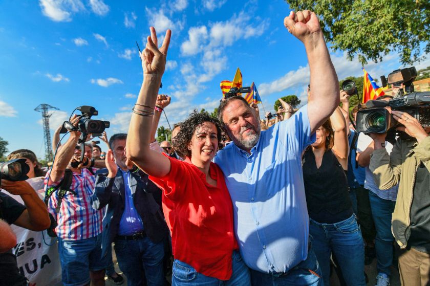 Marta Rovira y Oriol Junqueras se reencuentran en Cataluña. MARCO PUIG (ERC)