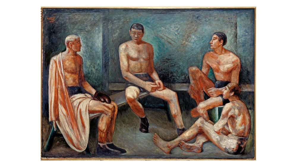 Carlo Carrà, Atletas en reposo (Boxeadores) (1933 1935, tomada posteriormente por el artista en 1936; colección privada). Cortesía Studio d’Arte Nicoletta Colombo, Milán