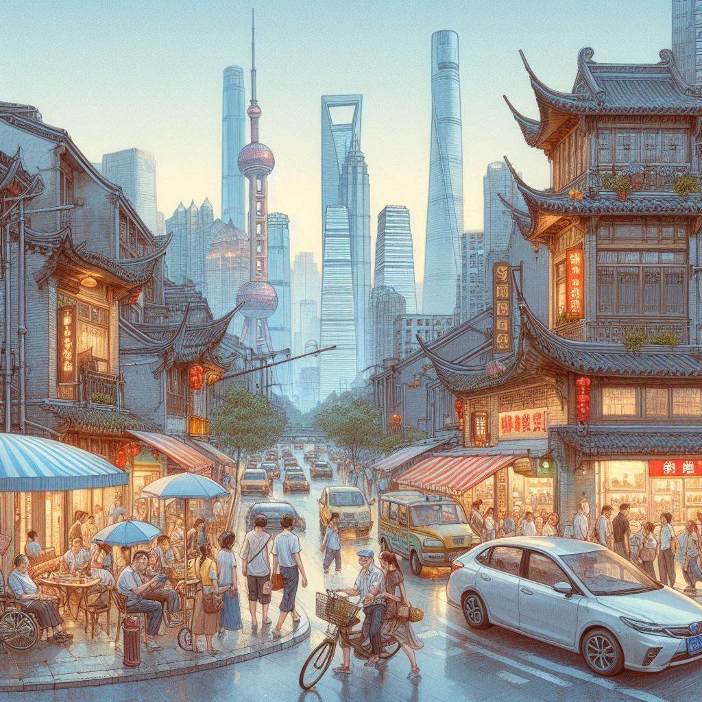 vida actual en china, dibujo