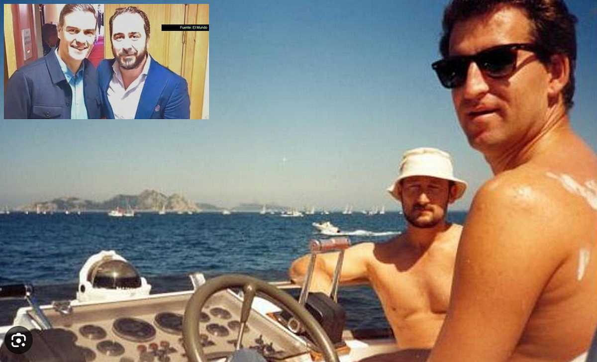 numerosos hechos cercanos al PP de los que no se ha dado ni una explicación mínimamente convincente. A saber: ¿Se han dado explicaciones en relación con la amistad entre Feijoo y el narco Marcial Dorado? Que yo sepa no. Foto de Feijóo con el narco Dorado. Arriba, Sánchez con Aldama.