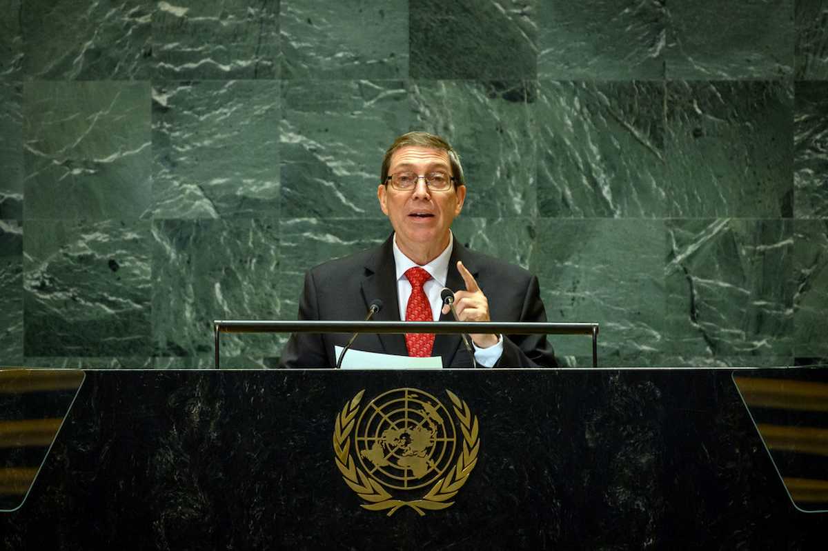 El ministro del Exterior de Cuba, Bruno Rodríguez Parrilla, en su participación previa a la votación de la Asamblea General contra el embargo de Estados Unidos a su país. | Foto: ONU/Loey Felipe ONU/Loey Felipe El ministro del Exterior de Cuba, Bruno Rodríguez Parrilla, en su participación previa a la votación de la Asamblea General contra el embargo de Estados Unidos a su país. | Foto: ONU/Loey Felipe ONU/Loey Felipe
