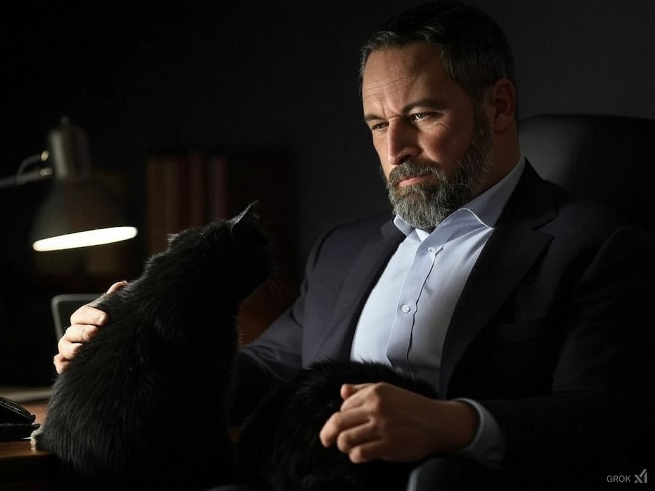 Abascal acaricia gato Vox