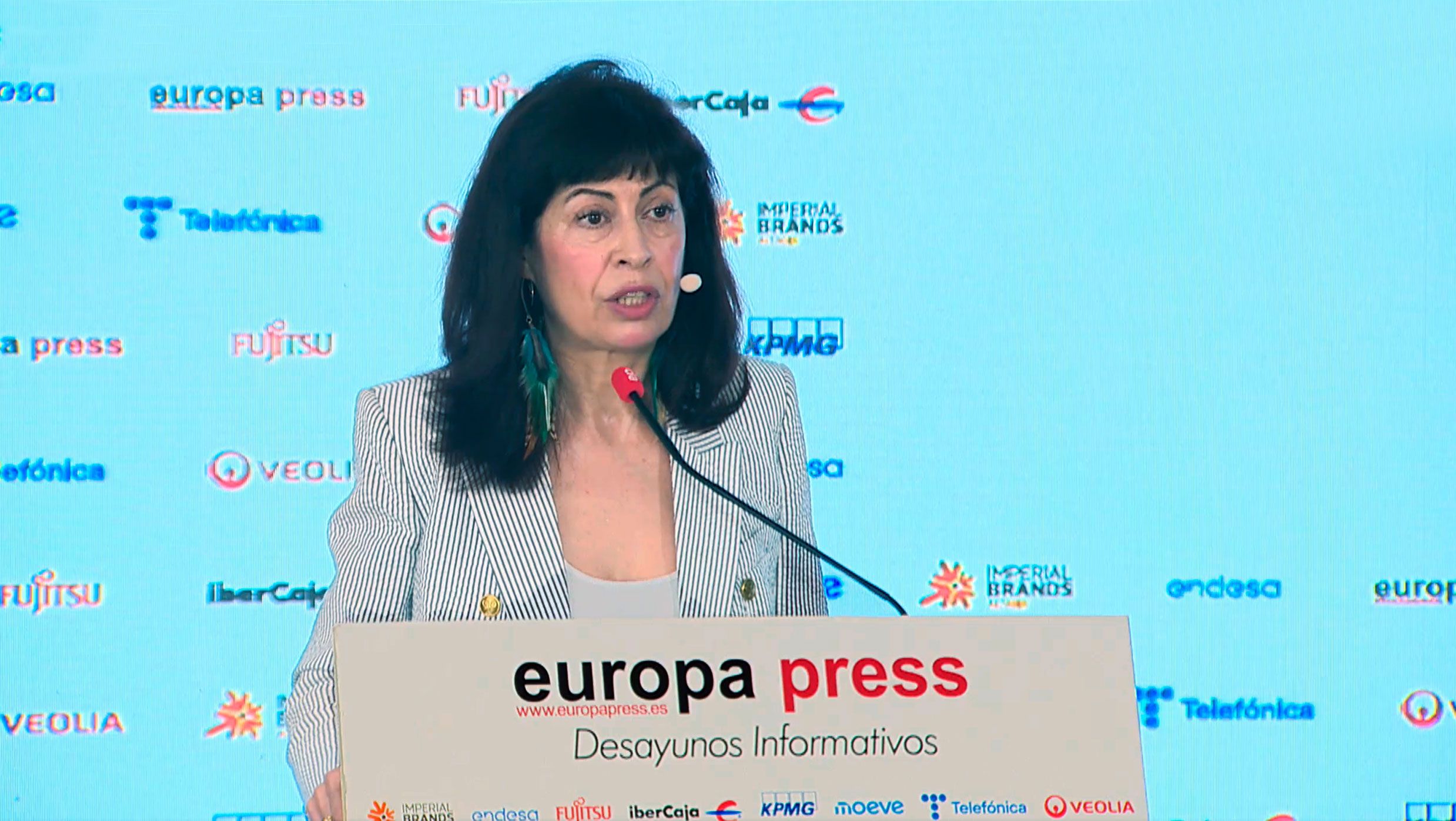 La ministra de Igualdad, Ana Redondo, durante un desayuno informativo organizado por Europa Press
