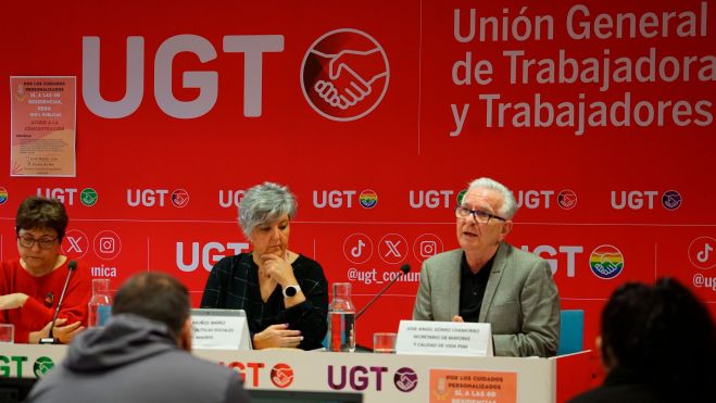 Rueda de prensa en UGT Madrid, foto Agustín Millán