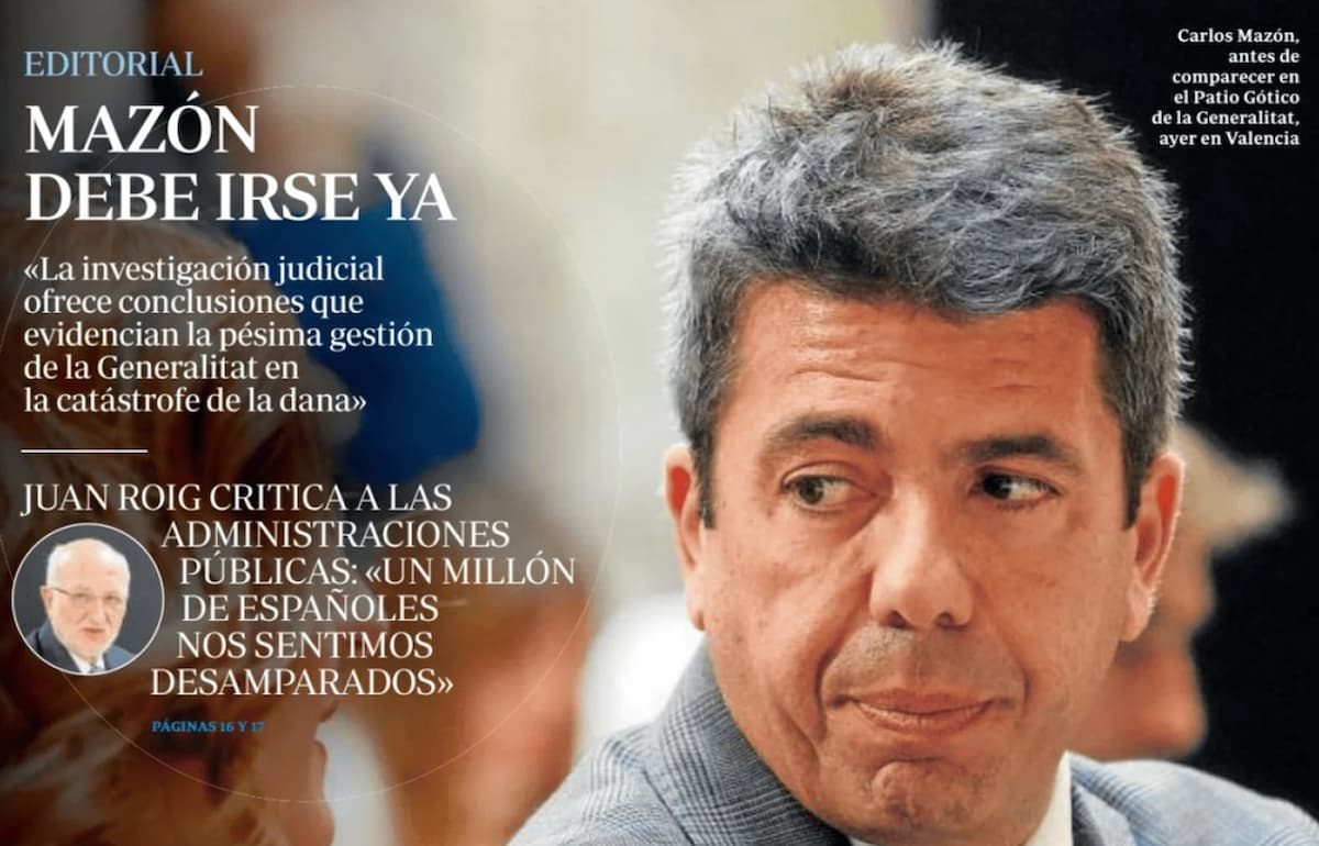 Mazón en una portada de ABC.
