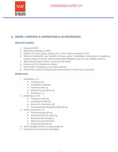 Protocolo comunidad de Madrid Covid 18/03/2020 Protocolo comunidad de Madrid Covid 18/03/2020