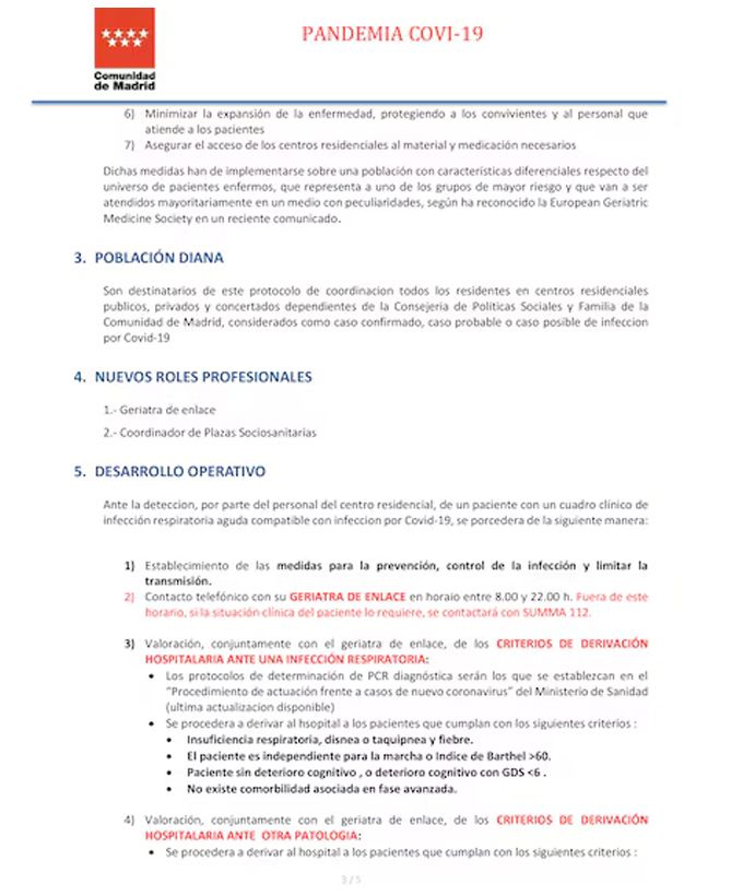 Protocolo comunidad de Madrid Covid 18/03/2020 Protocolo comunidad de Madrid Covid 18/03/2020