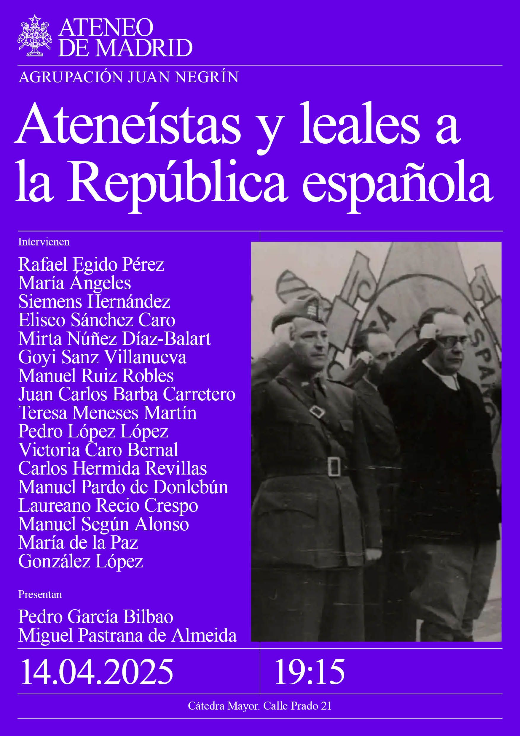 Cartel Acto 14 de Abril Ateneo de Madrid