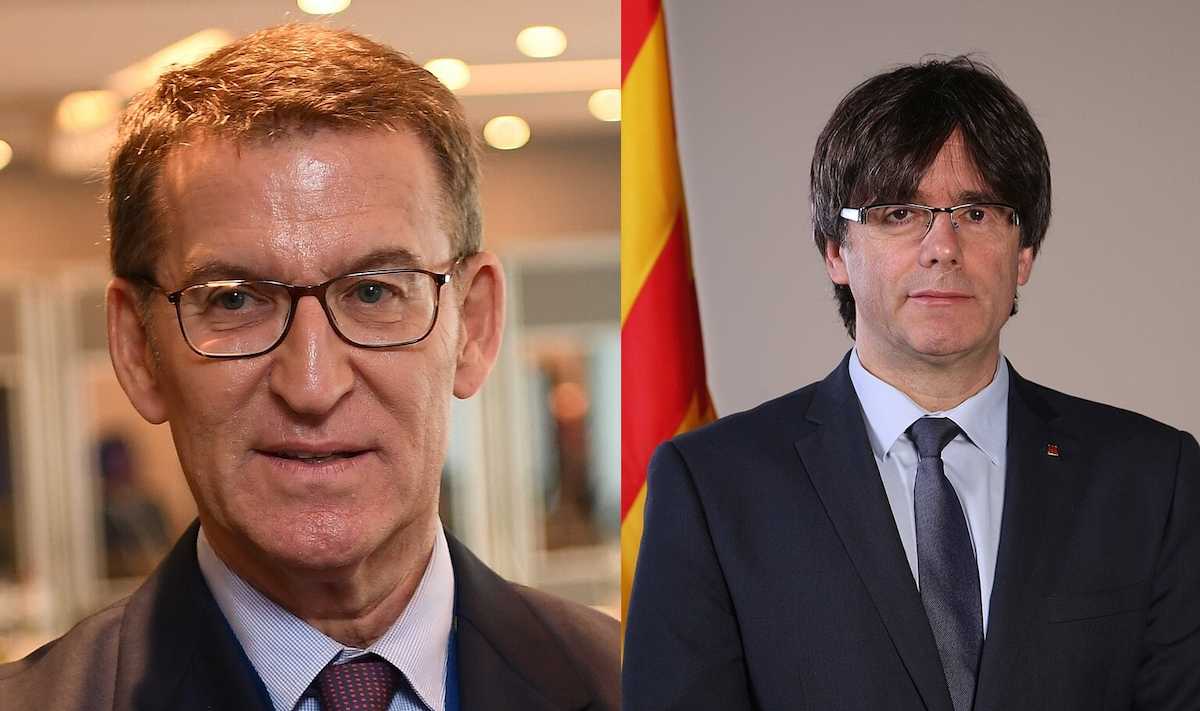 Alberto Núñez Feijóo y Carles Puigdemont. Alberto Núñez Feijóo y Carles Puigdemont.