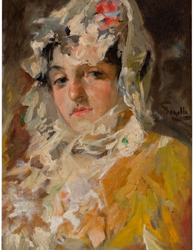 'Cabeza de mujer con mantilla blanca', de Joaquín Sorolla, en el Museo del Prado pero reclamada por los herederos del marqués de Villalonga.