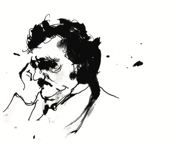 Ilustración de Arturo Garrido para esta edición de los Cuentos completos de Poe. Ilustración de Arturo Garrido para esta edición de los Cuentos completos de Poe.