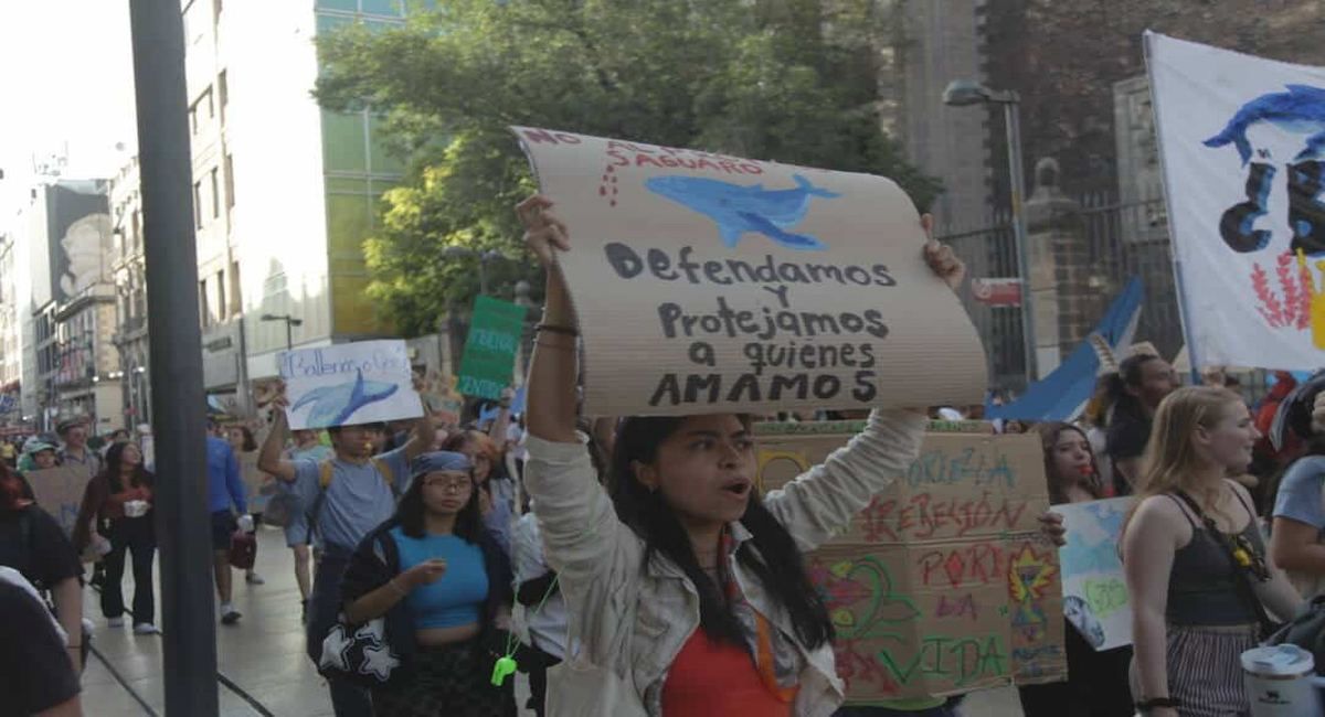 Manifestación contra el proyecto Saguaro Energía en México que pretende desarrollar el Banco Santander. | Foto: Ecologistas en Acción