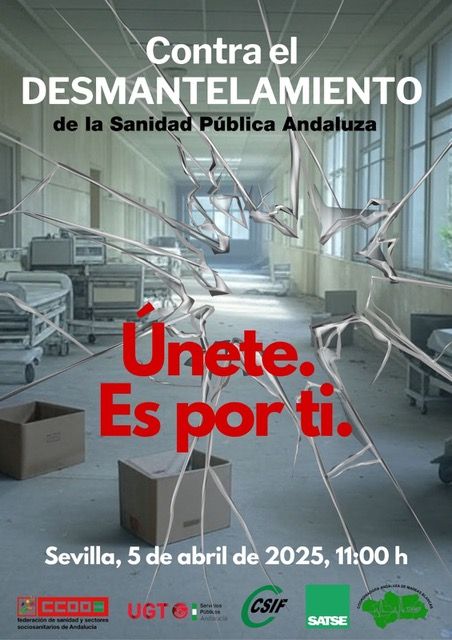 Cartel de la manifestación de defensa de la sanidad pública de Andalucía