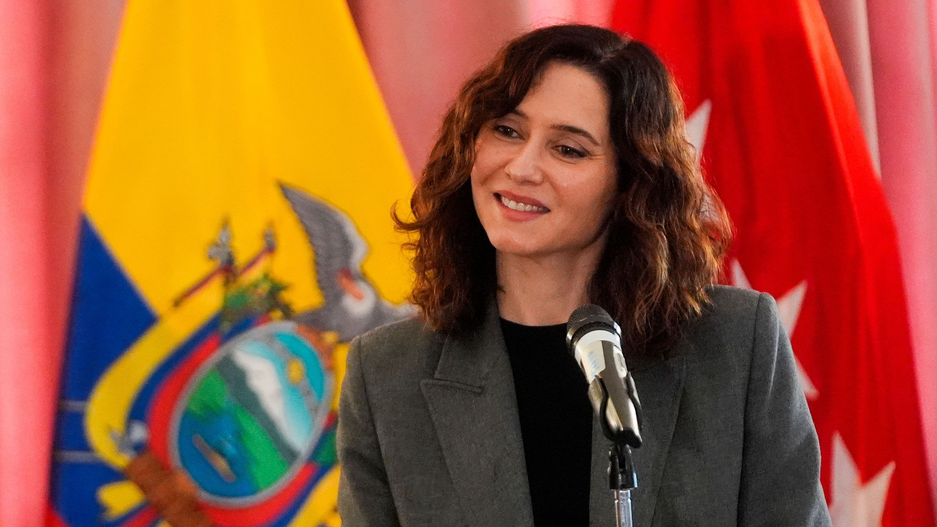La presidenta de la Comunidad de Madrid, Isabel Díaz Ayuso en su viaje a Quito, Ecuador