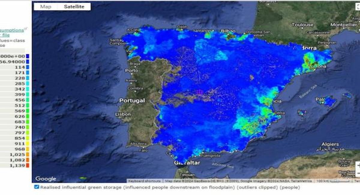 Por ejemplo, la herramienta de Inteligencia Ambiental, WaterWorld, se utilizó para cartografiar el almacenamiento natural de inundaciones en España.