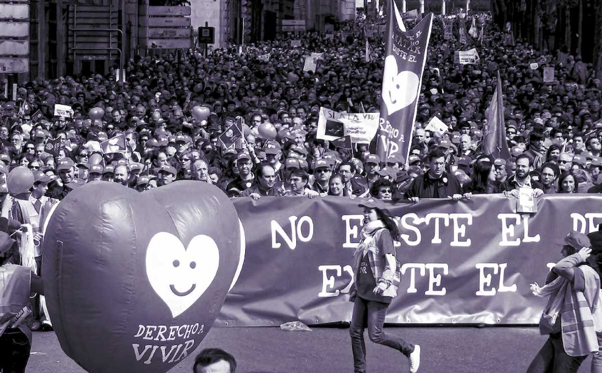 Una manifestación antiabortista en Madrid. El derecho de la mujer a abortar está amenazado.