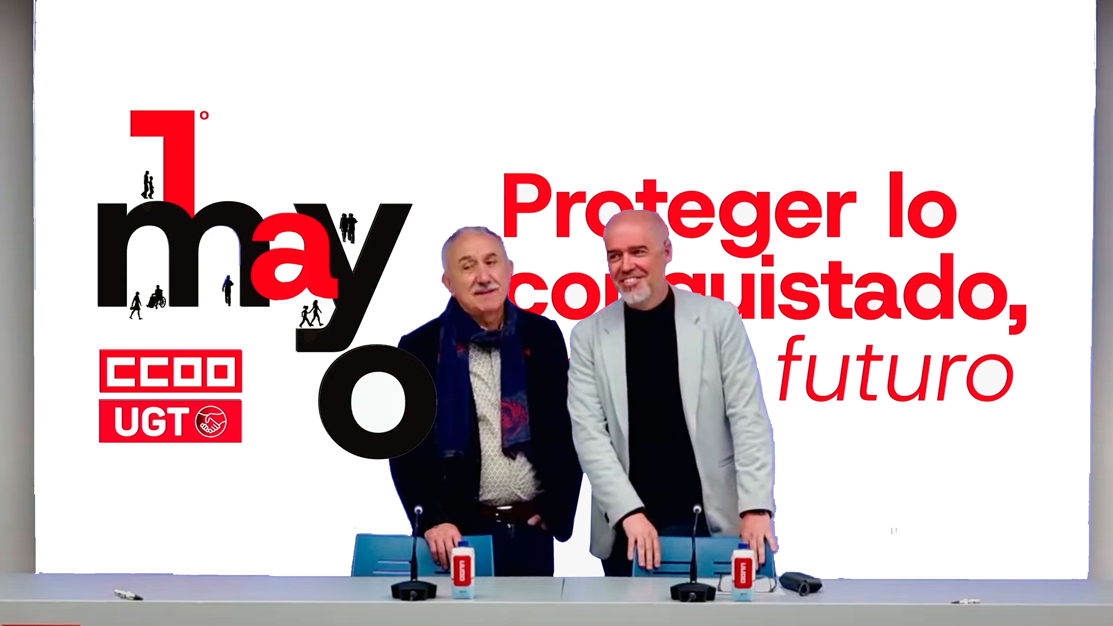 Pepe Álvarez y Unai Sordo, secretarios generales de UGT y de CCOO