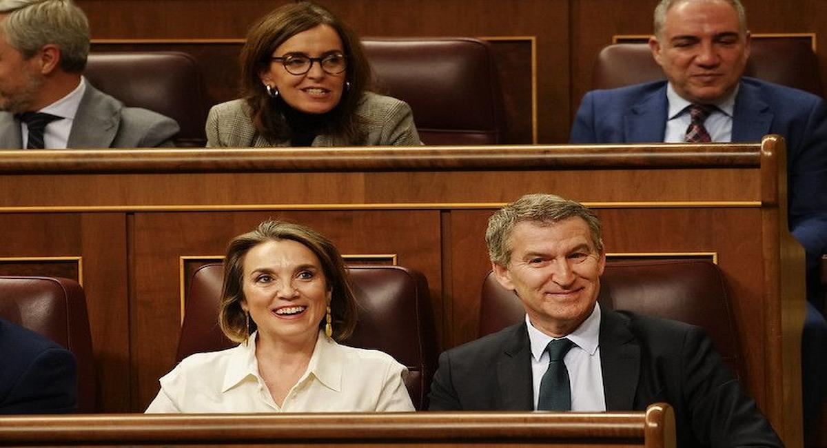 Alberto Nuñez Feijóo y Cuca Gamarra (PP) en una imagen de archivo.