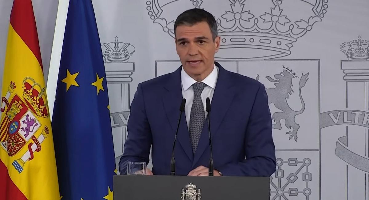 El presidente del Gobierno, Pedro Sánchez, durante una comparecencia en Moncloa.