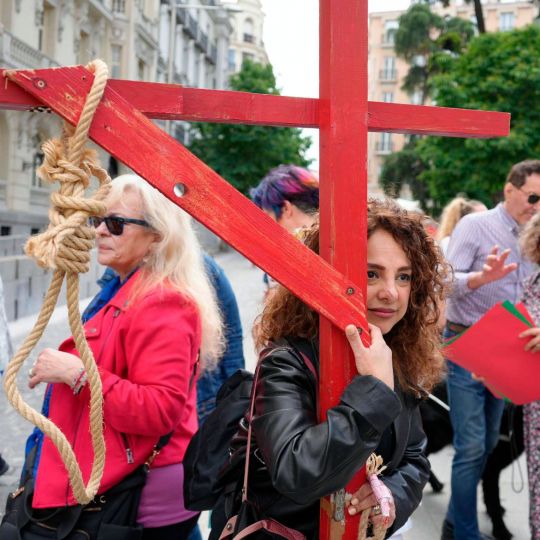 Concentración frente al Congreso en apoyo a las mujeres condenadas a muerte por el régimen iraní, foto Agustín Millán