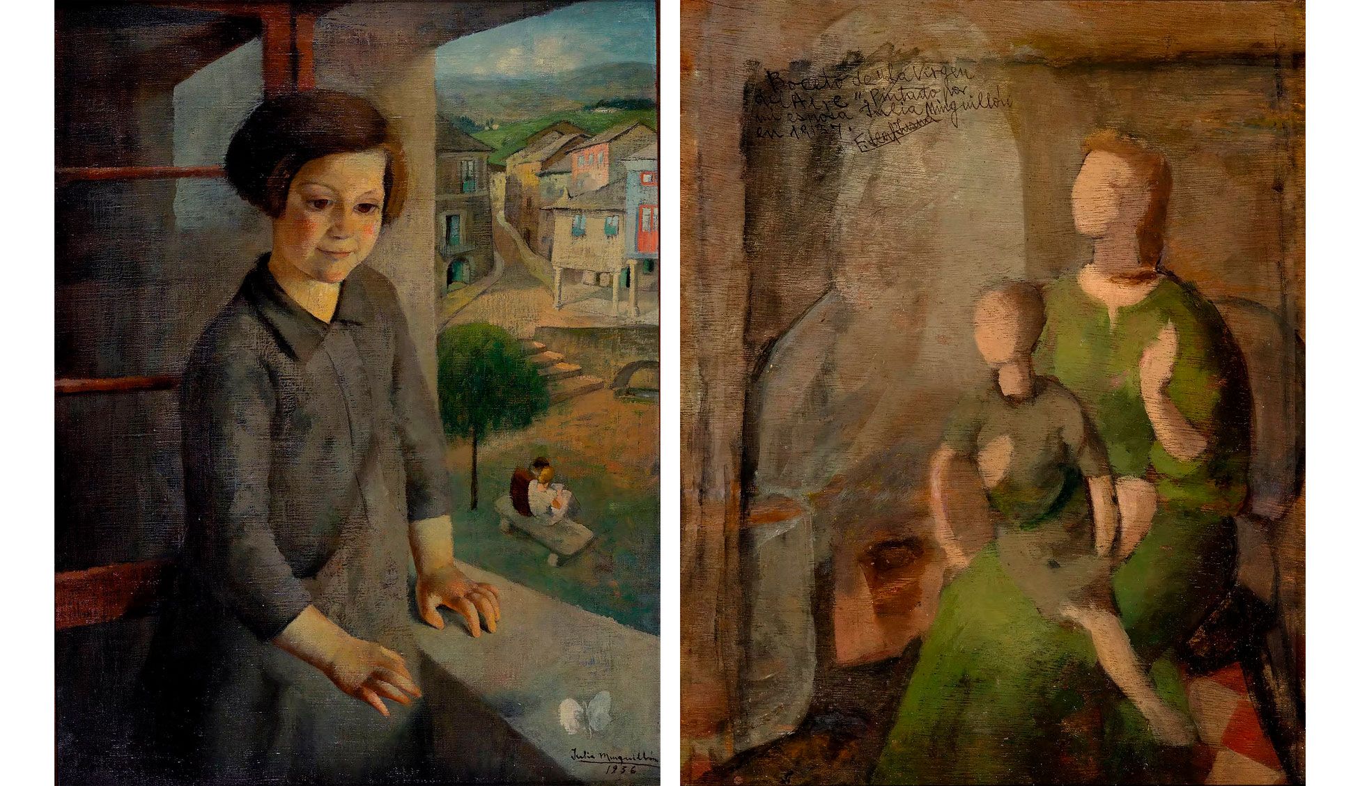 Julia Minguillón, La niña y la mariposa, 1956. Boceto para Virgen del Aire, 1937. Colección Abanca.