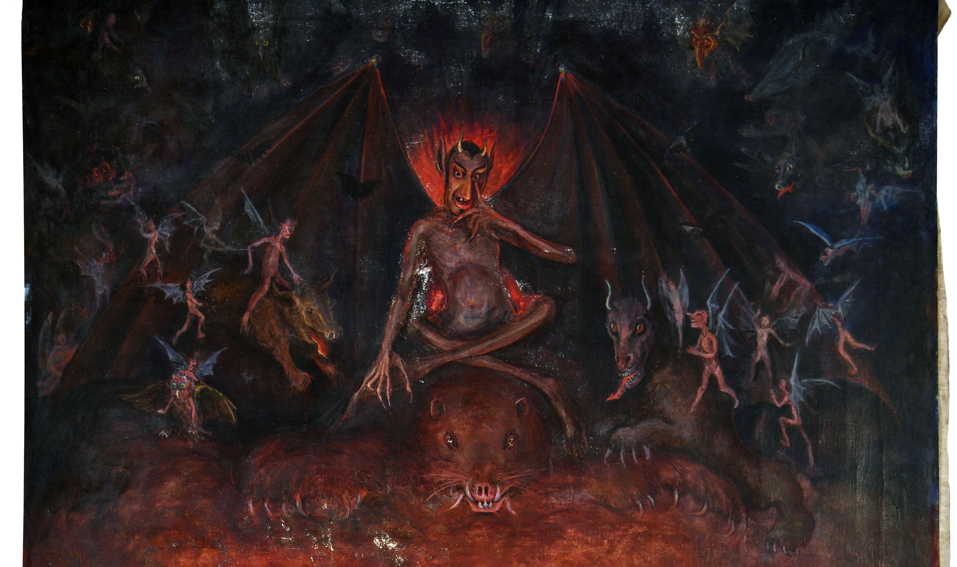 Rafel Forns: "Visión del infierno", oleo sobre lienzo 128x97 hacía 1900, colección particular, foto con derechos de autor, prohibida su reproducción total o parcial sin autorización del autor de la foto y el texto. Agustín Millán