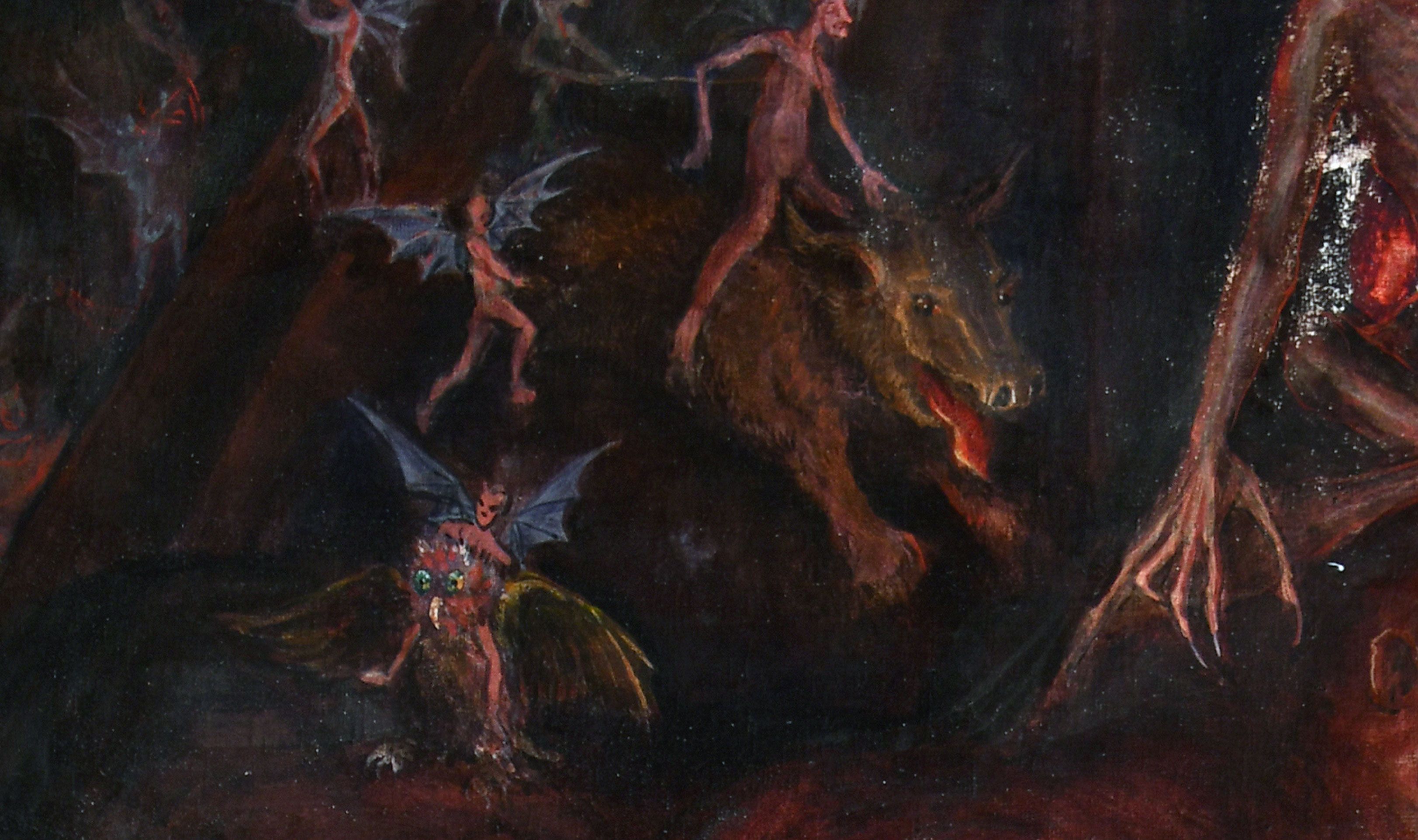 Rafel Forns: "Visión del infierno", oleo sobre lienzo 128x97 hacía 1900, colección particular, foto con derechos de autor, prohibida su reproducción total o parcial sin autorización del autor de la foto y el texto. Agustín Millán