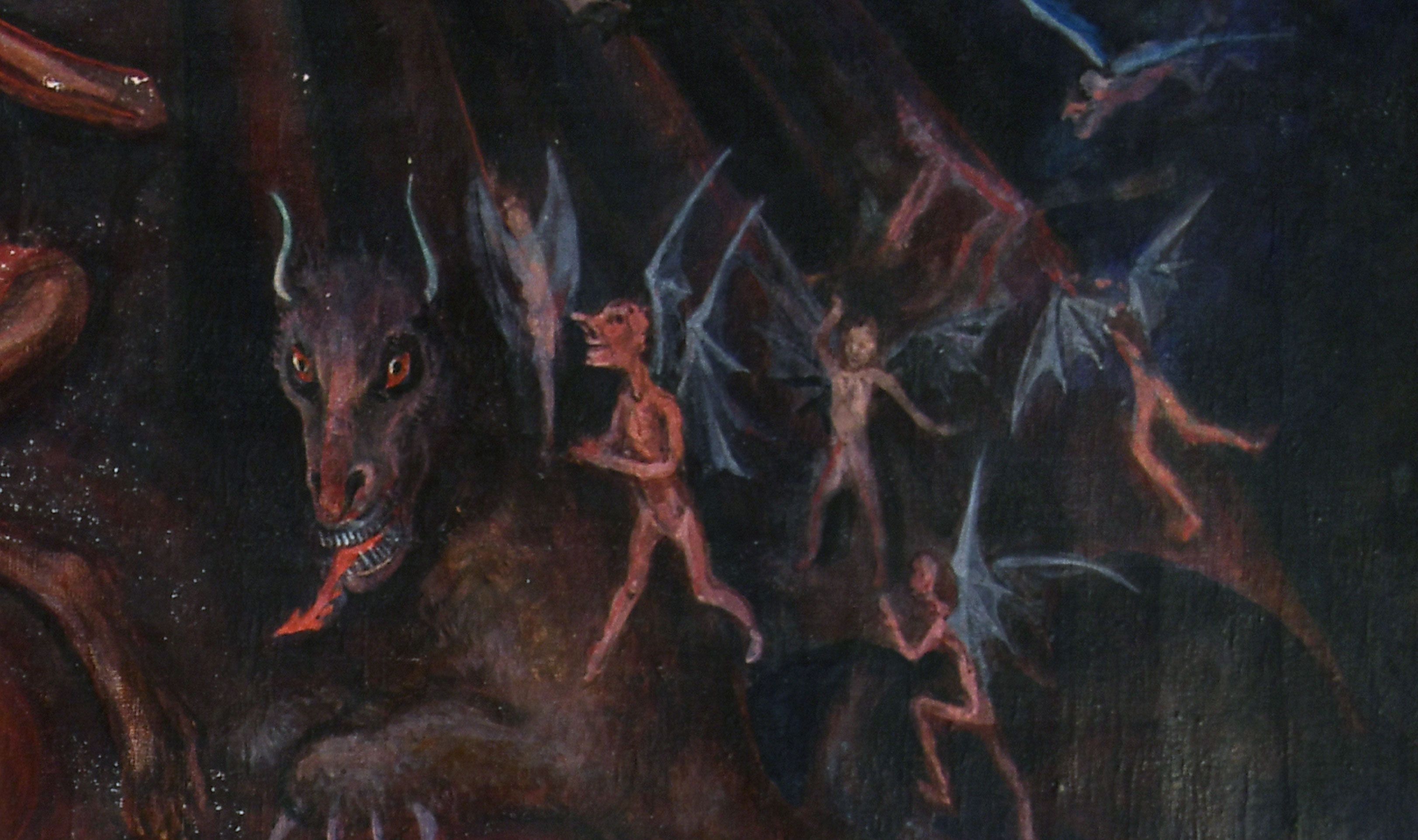 Rafel Forns: "Visión del infierno", oleo sobre lienzo 128x97 hacía 1900, colección particular, foto con derechos de autor, prohibida su reproducción total o parcial sin autorización del autor de la foto y el texto. Agustín Millán