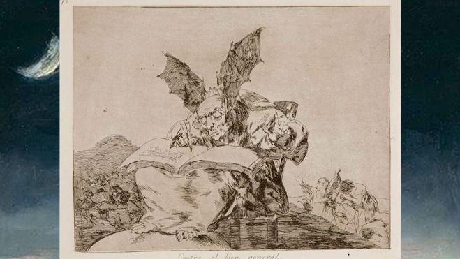 Franciso Goya, Contra el Bien General , lámina nº 71 de Los Desastres de la Guerra , Aguafuerte y aguatinta