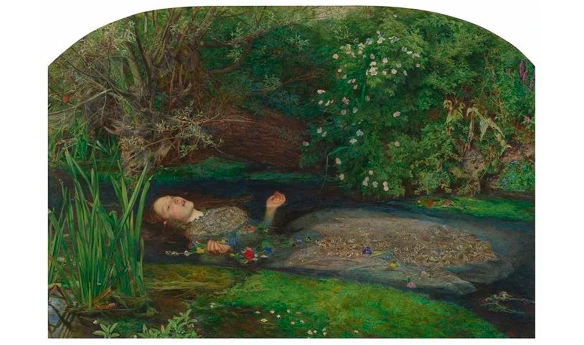 Sir John Everett Millais ,  Ofelia,  1851–1852. Cortesía de la Tate Modern