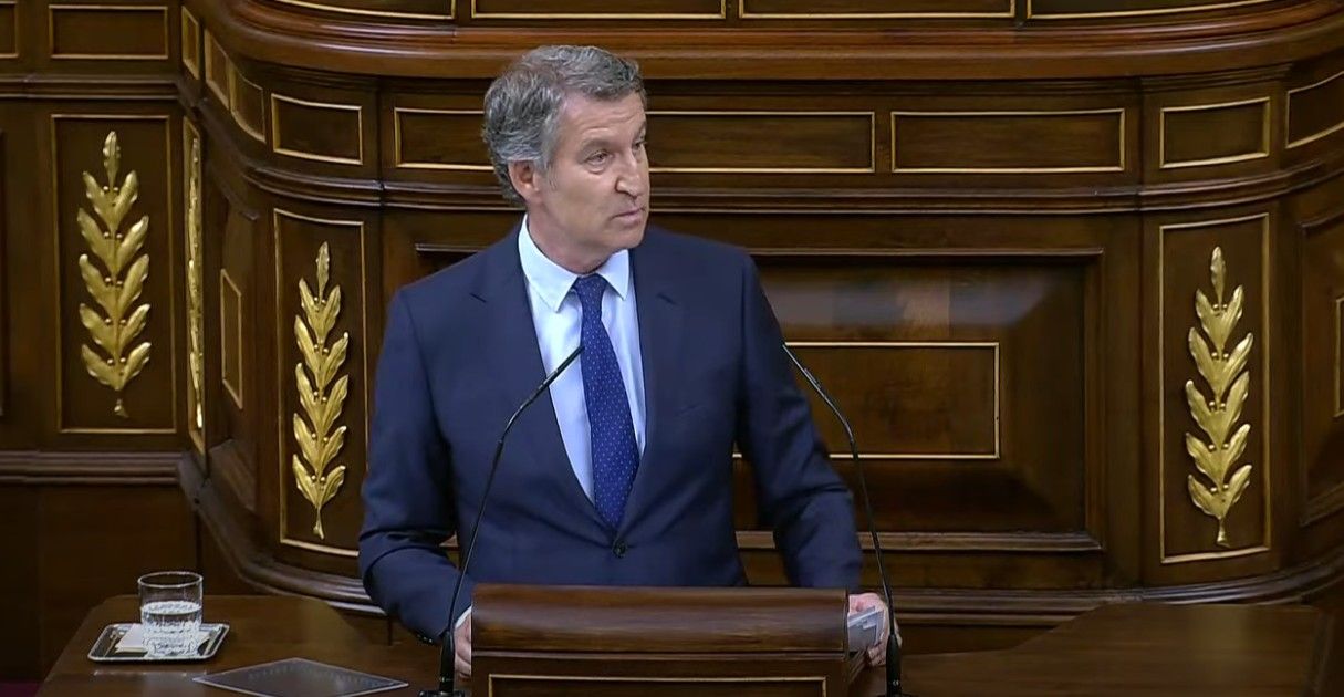 Alberto Núñez Feijóo durante su intervención en el Congreso