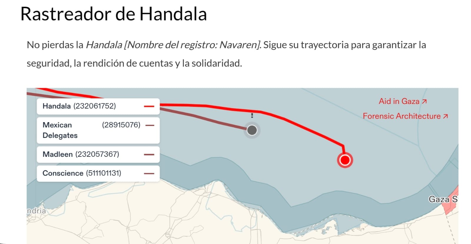Situación del barco cuando ha sido secuestrado