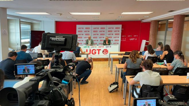 Rueda de prensa Pepe Álvarez UGT y Unai Sordo CCOO por la reducción de jornada laboral, foto Marta Robledo, UGT Madrid