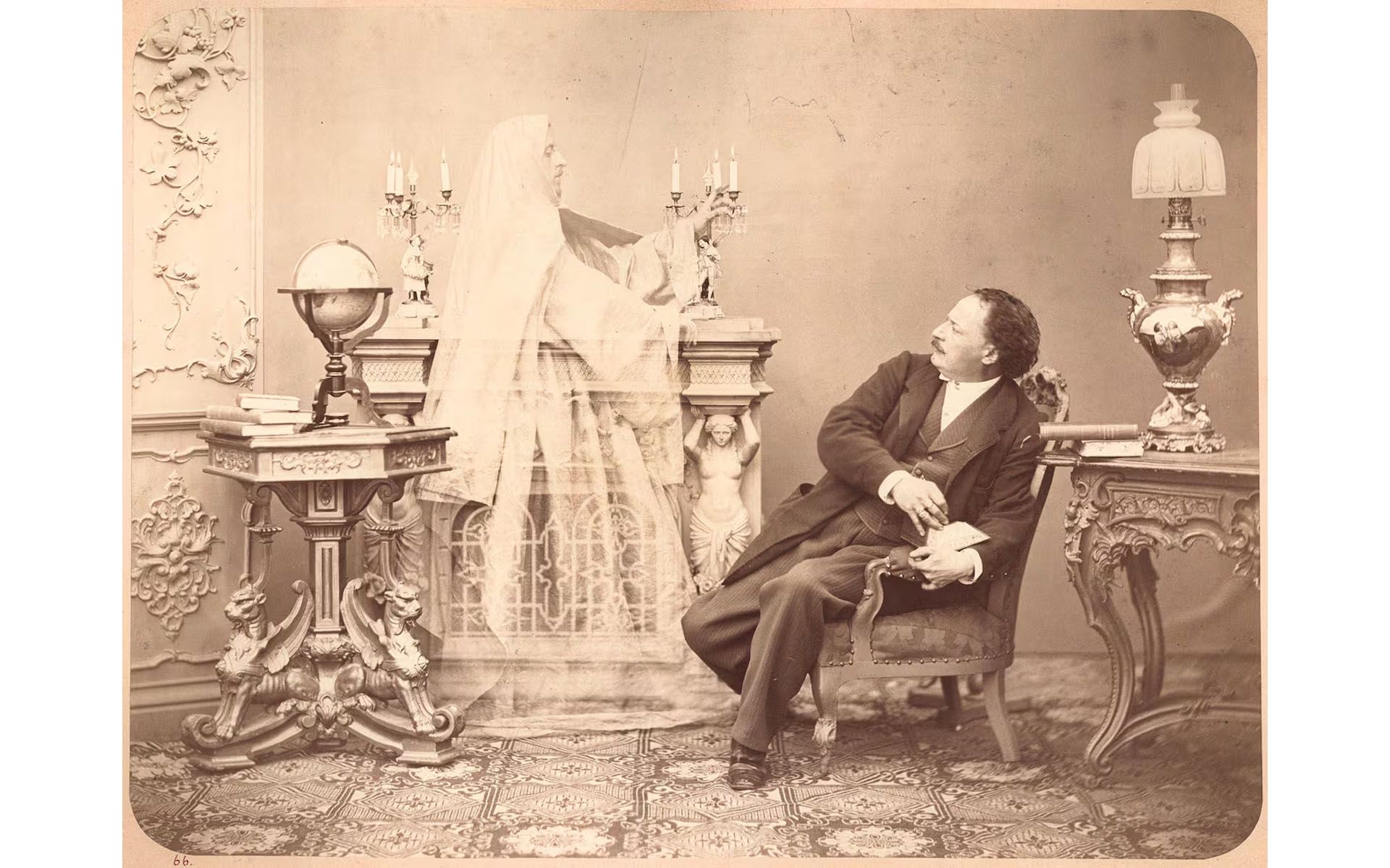 Exposición. 'Aparición de un espíritu', obra de Adolf Ost sobre 1864, una de las piezas de la exposición. Albertina de Viena Exposición. 'Aparición de un espíritu', obra de Adolf Ost sobre 1864, una de las piezas de la exposición. Albertina de Viena