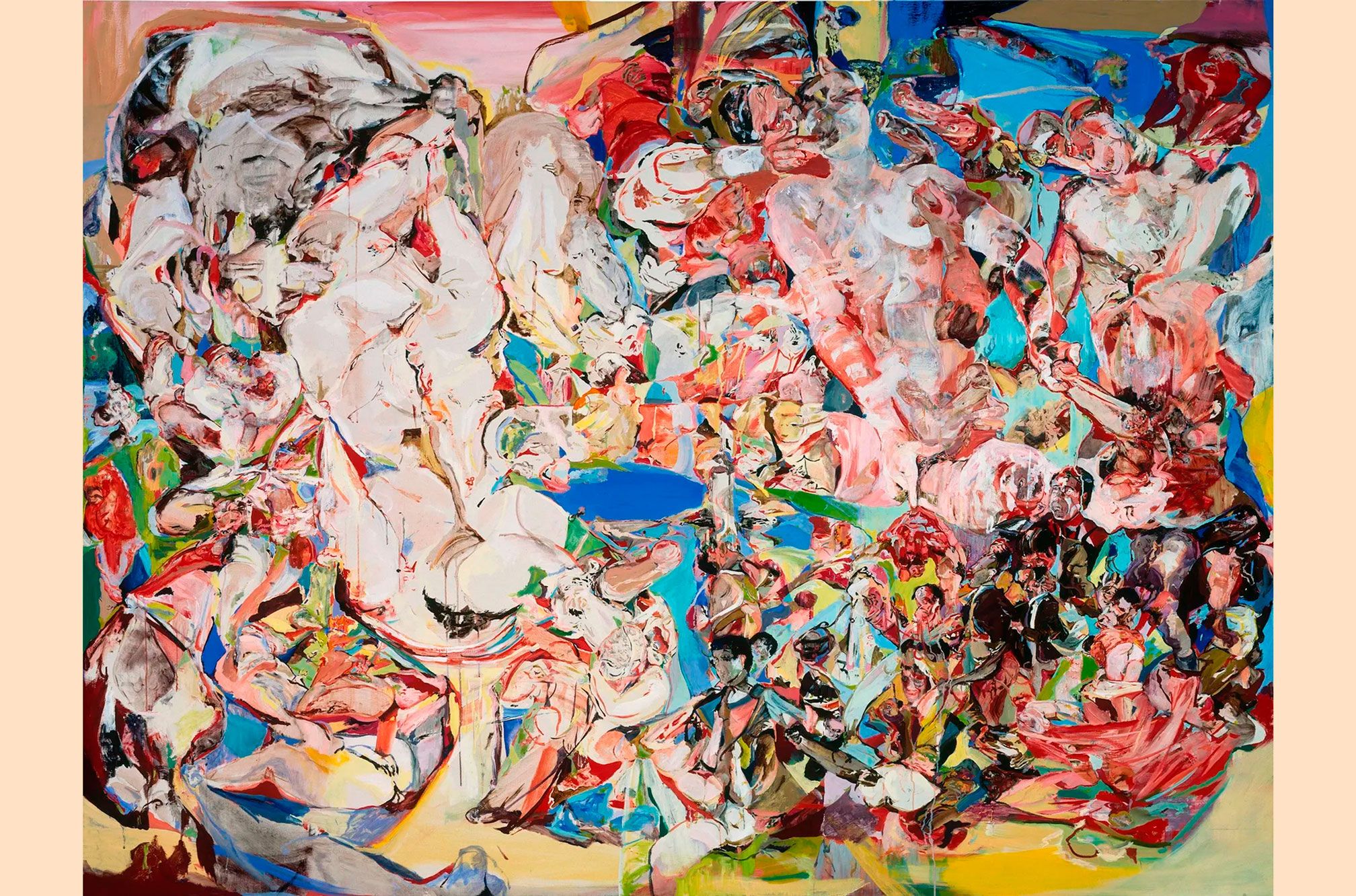 Cecily Brown, High Society, 1998. Oil on linen, 76 × 98 in. (193 × 248.9 cm)