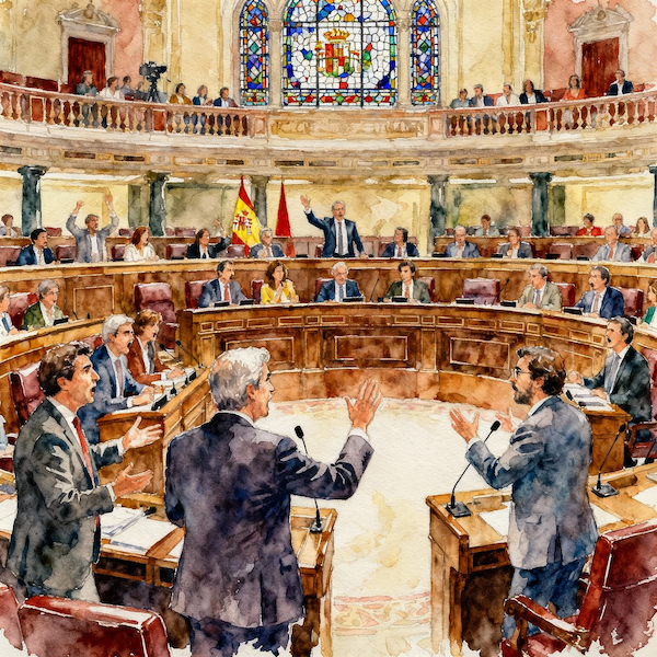 El Congreso tumba el acuerdo migratorio entre PSOE y Junts con el voto decisivo de Podemos. Fuente: IA 