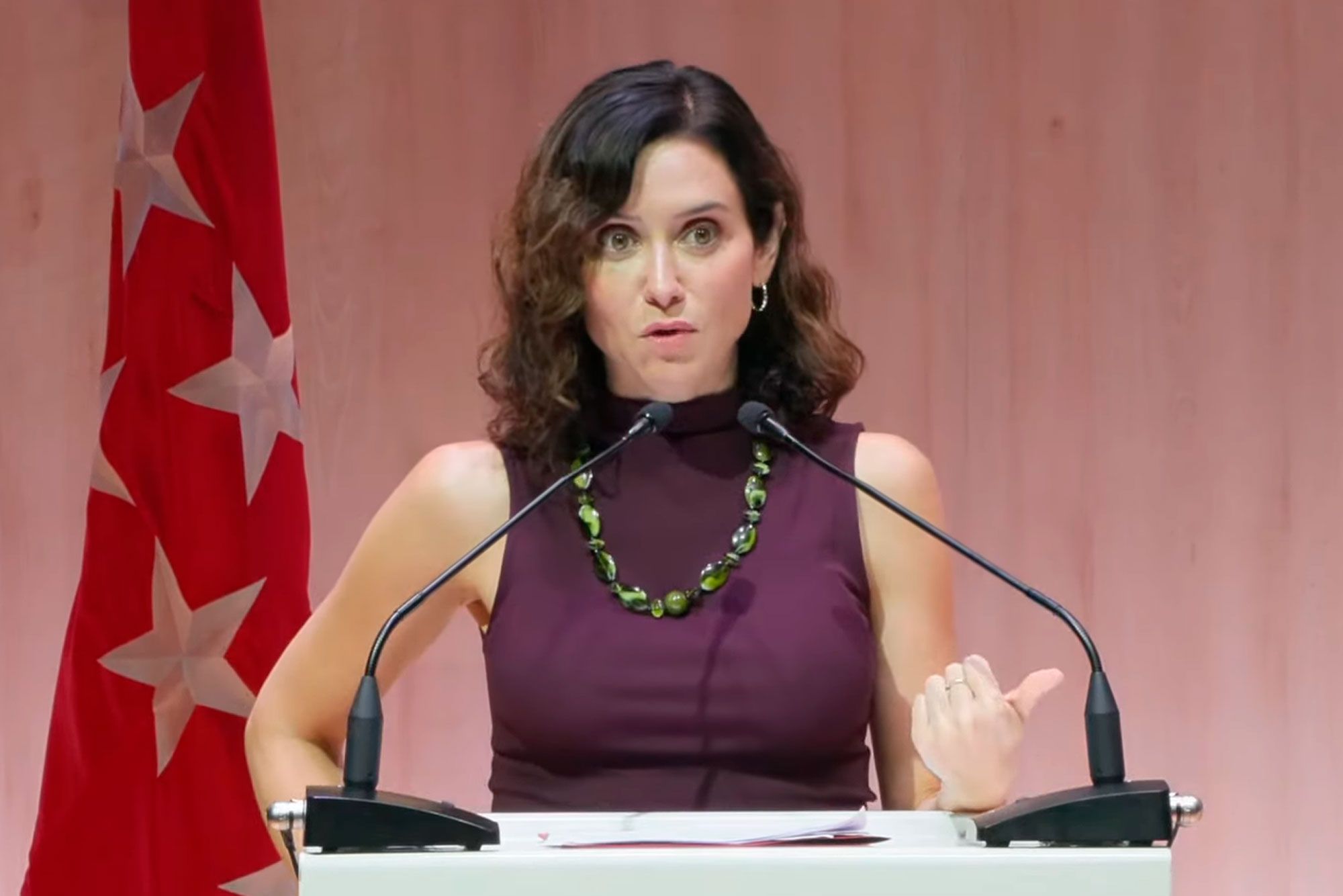 La presidenta de la Comunidad de Madrid, Isabel Díaz Ayuso, en la clausura de la Jornada Agraria organizada por la Asociación Agraria de Jóvenes Agricultores (ASAJA)