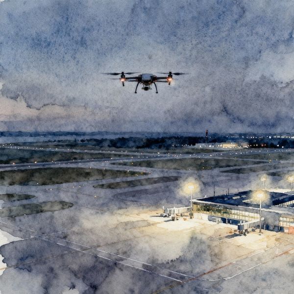 Dinamarca refuerza la alerta tras el avistamiento de drones en cuatro aeropuertos la pasada noche. Fuente: IA