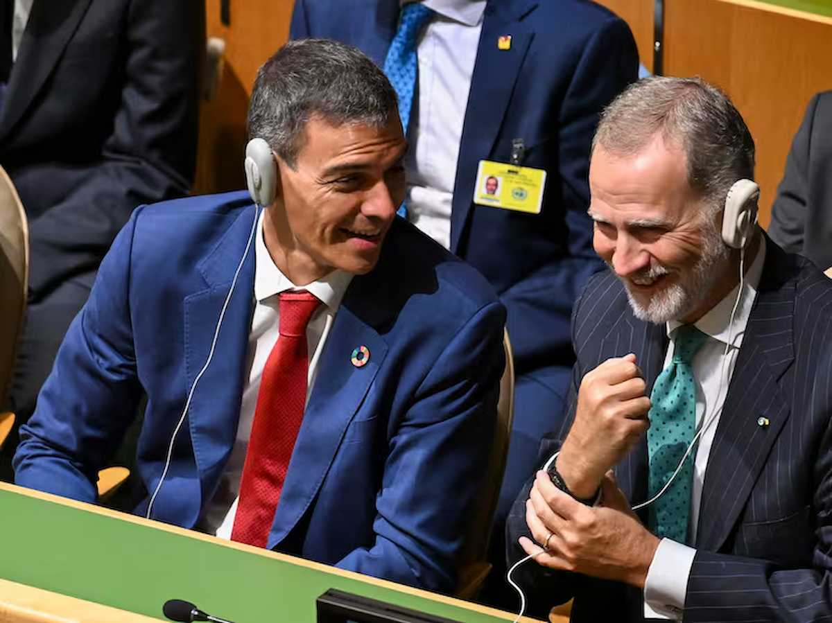 Felipe VI y Pedro Sánchez durante la Asamblea de la ONU