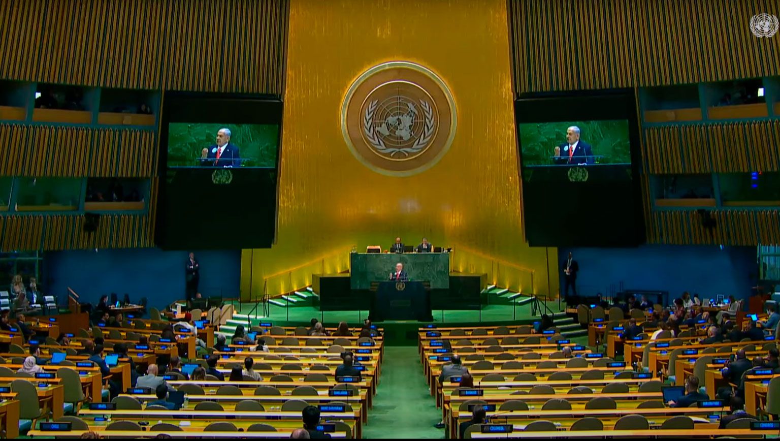 Netanyahu se queda sólo negando el genocidio en Gaza en la Asamblea General de la ONU