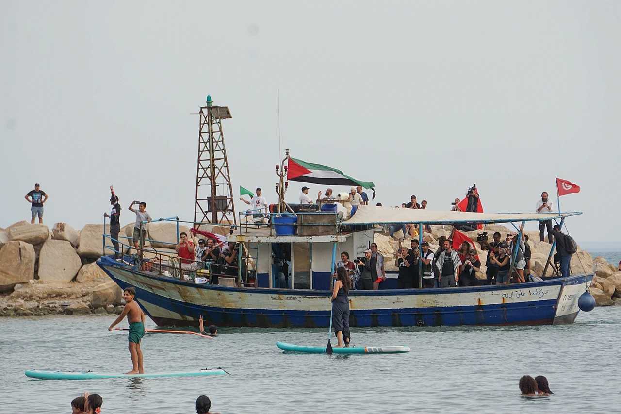 Un barco de la Global Sumud, la Flotilla de la Libertad en una imagen de archivo