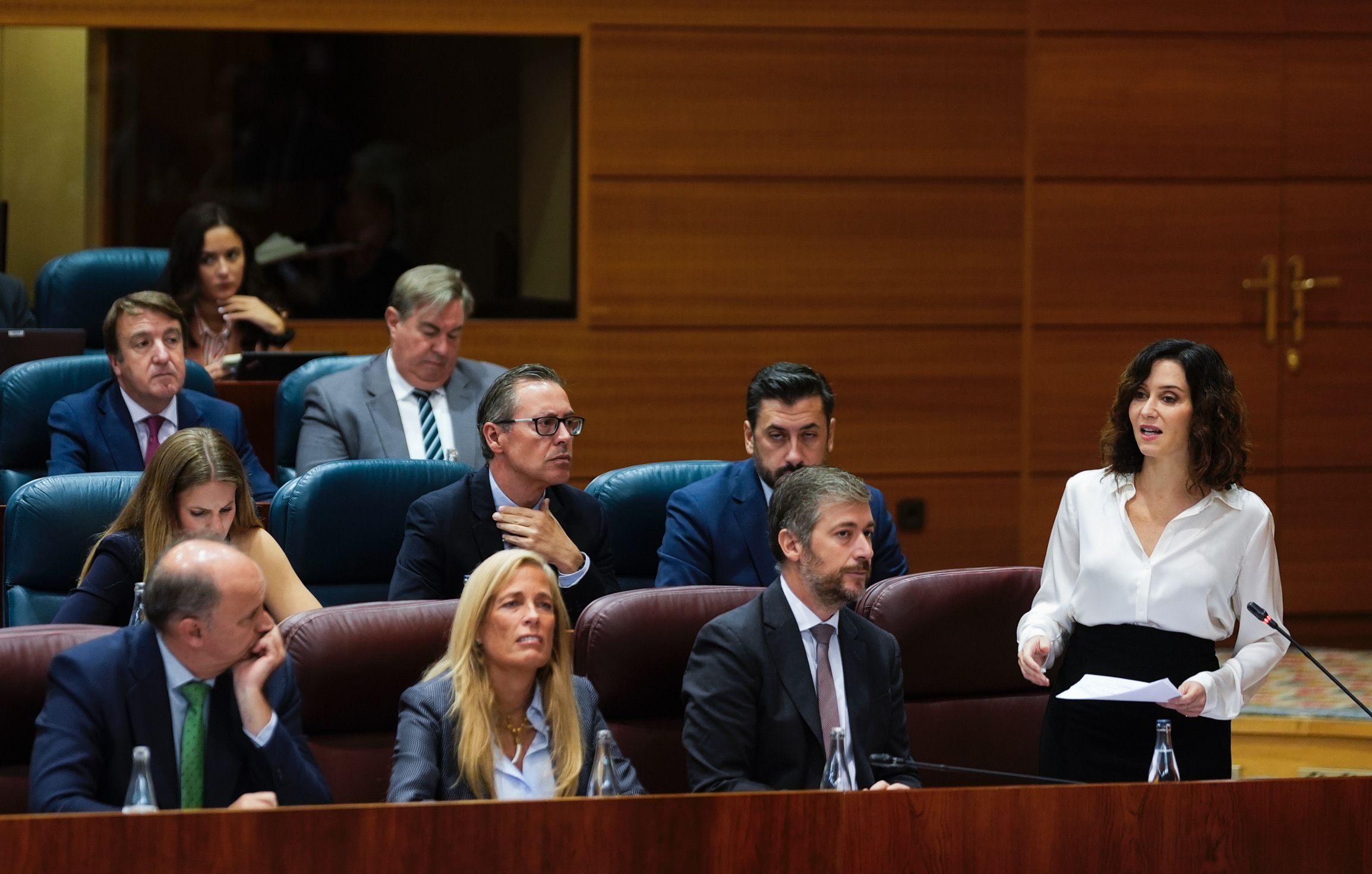 Isabel Díaz Ayuso, presidenta de la Comunidad de Madrid en la sesión de Control de hoy